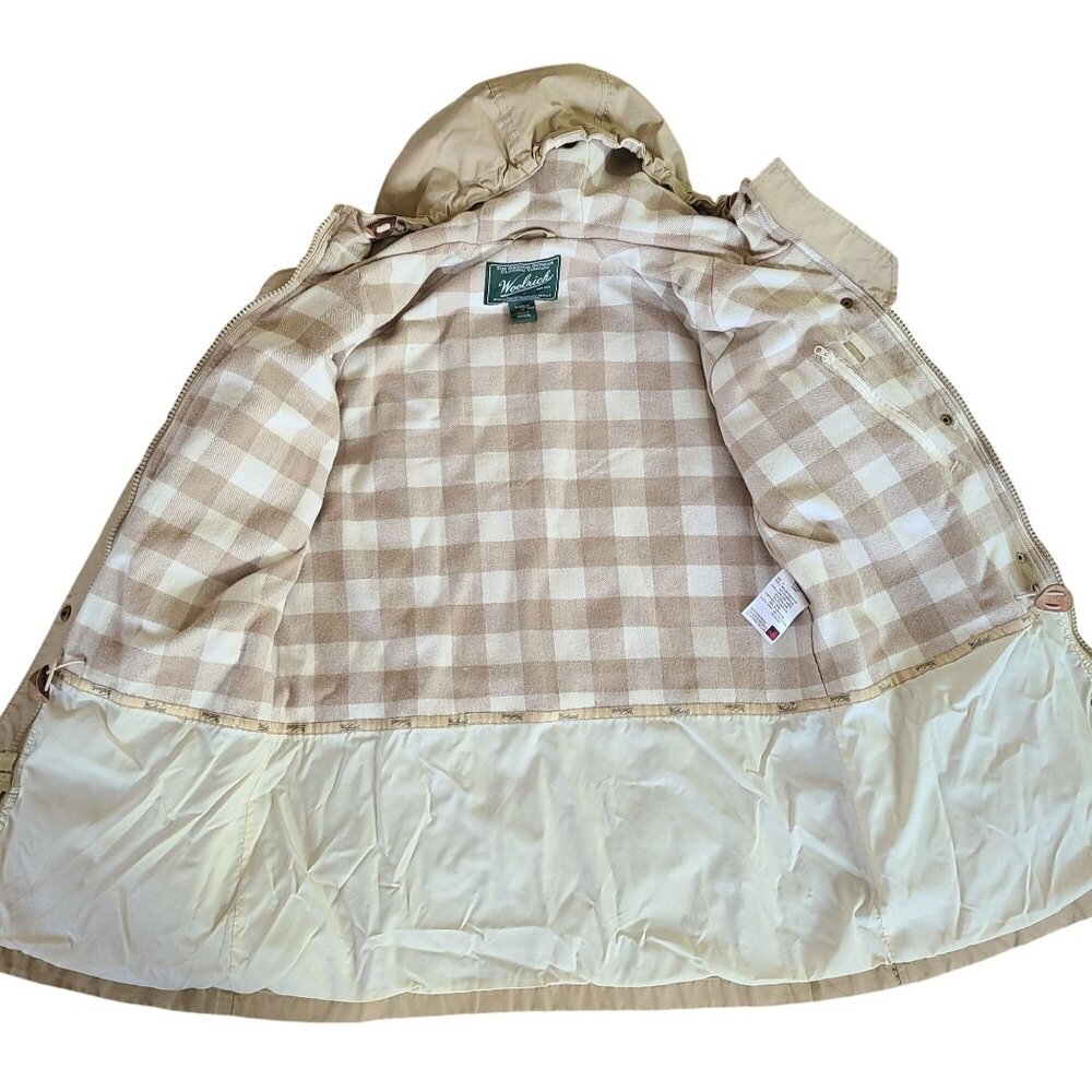 Woolrich Women's Beige Outer Shell Hooded Outdoor Jacket Medium Rain Coat - Picture 7 of 15